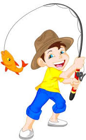 Cartoon of a boy fishing