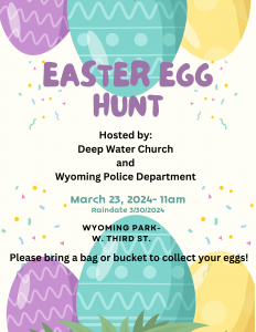 Easter Egg Hunt March 23rd. 11am. Wyoming Park